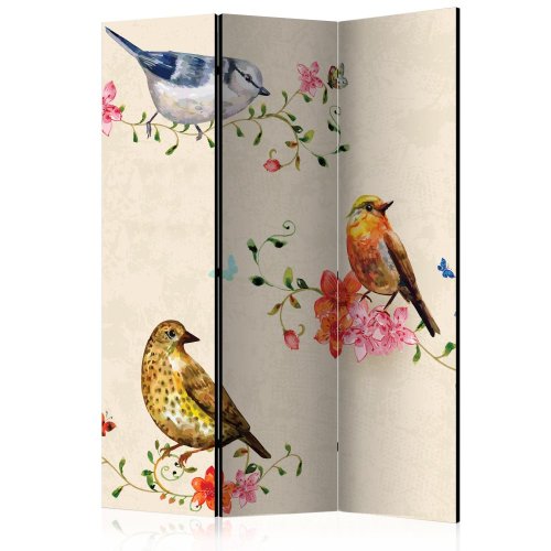 Paraván Bird Song Dekorhome - ROZMER: 135x172 cm (3-dielny)