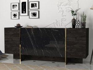 Konzolový stolek Veyron - Black, Gold