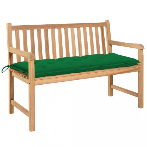 Zahradní lavice s poduškou 120 cm Dekorhome - BAREVNÁ VARIANTA: Zelená