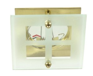 Stropné svietidlo štvorcové sklo saténovo zlaté SZ-06