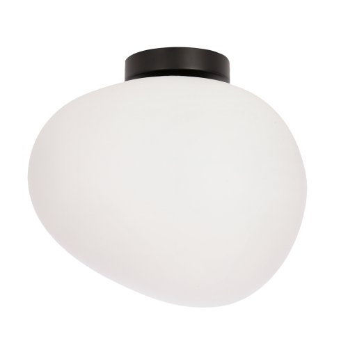 Stropní lampa STONES inspirovaná kamenem - designová stropní lampa s 30cm mléčným stínidlem - osvětlení obývacího pokoje a chodby E27