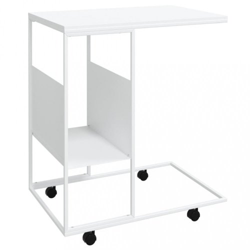 Příruční stolek s kolečky Dekorhome - BAREVNÁ VARIANTA: Bílá / hnědá