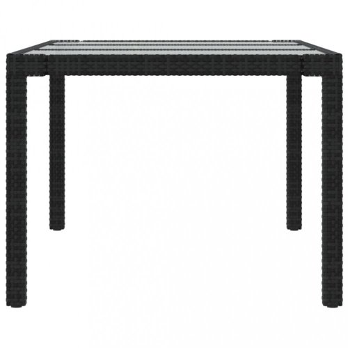 Záhradný stôl sklo / polyratan Dekorhome - BAREVNÁ VARIANTA: Čierna / priehľadná