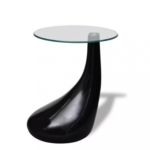 Konferenční stolek laminát / sklo Dekorhome - BAREVNÁ VARIANTA: Bílá lesk