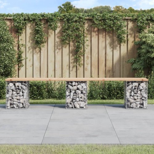 Zahradní lavice gabionový design 203x31x42 cm masivní borovice