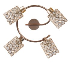 Špirálová stropná lampa 4X40W G9 mosadz YORK