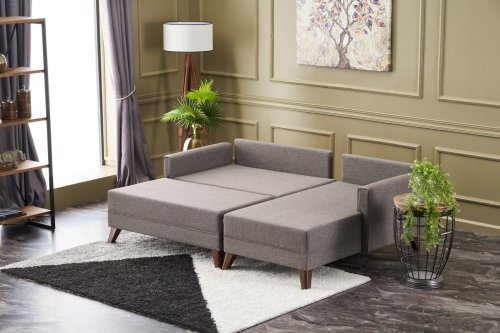 Rohová rozkladacia pohovka Bella Mini Corner Sofa Right - Brown
