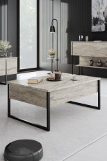 Konferenční stolek Luxe - Travertine, Black