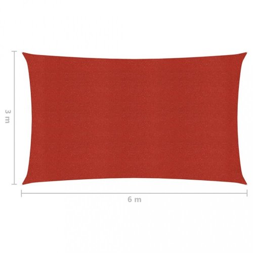 Stínící plachta obdélníková HDPE 3 x 6 m Dekorhome - BAREVNÁ VARIANTA: Červená