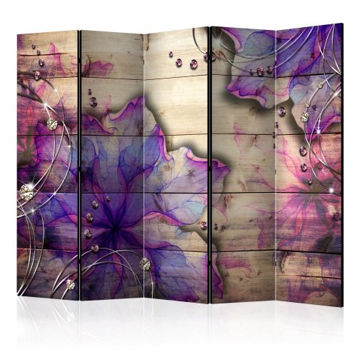 Paraván Purple Memory Dekorhome - ROZMĚR: 225x172 cm (5-dílný)