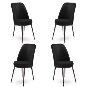 Súprava stoličiek (4 kusy) Dexa - Black, Brown