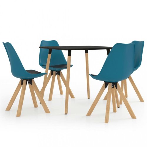Jídelní set 4+1 buk / umělá kůže / plast Dekorhome