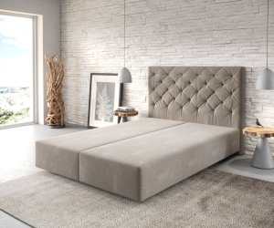 Boxspring postel Dream-Great 140x200 cm mikrovlákno béžová
