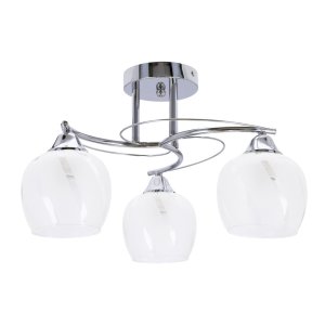 Stropná lampa Prego chrómová E27 s priehľadným tienidlom