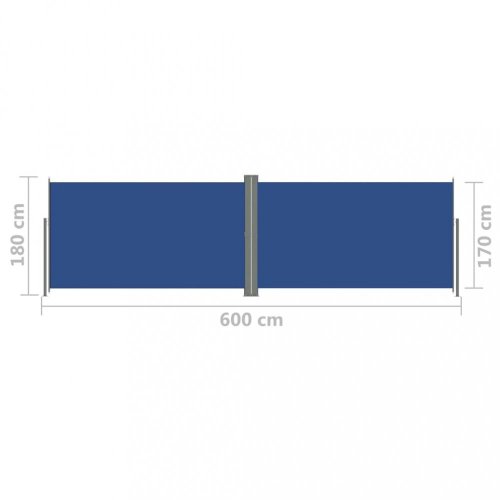Zaťahovacia bočná markíza 180x600 cm Dekorhome - BAREVNÁ VARIANTA: Modrá