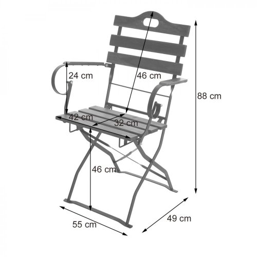 Skládací zahradní židle 2 ks Dekorhome