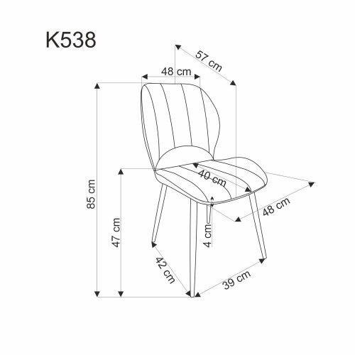 Jídelní židle K538 - BAREVNÁ VARIANTA: Černá