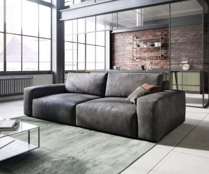 Veľká pohovka Lanzo L 250x105 cm koženka antracit