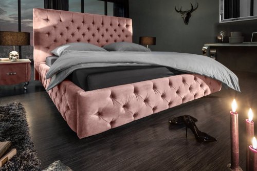 Chesterfield posteľ PALLAS 160 Dekorhome - BAREVNÁ VARIANTA: Ružová