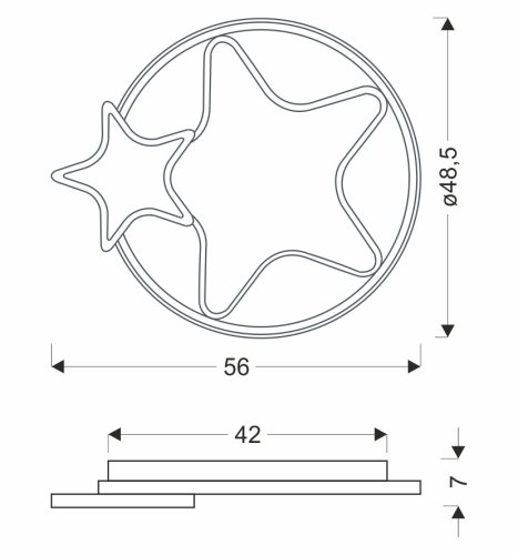 Stropné svietidlo ASTRE, hnedo-biele, 36W LED, 3000-6500K, biele tienidlo, s diaľkovým ovládaním