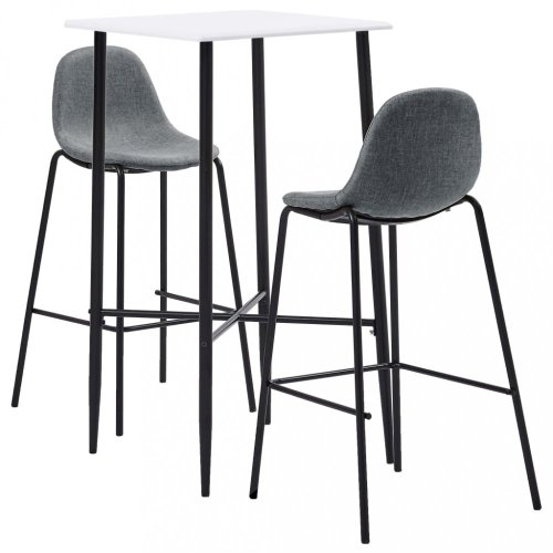 Barový set 3ks textil / bílá Dekorhome