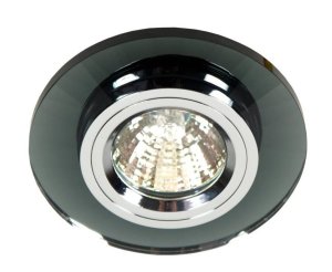 Pevné stropní svítidlo, sklo, černé/chromové, kulaté, SS-10