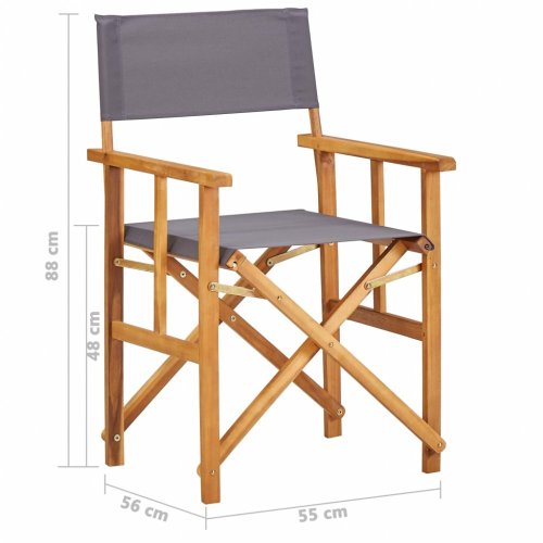 Režisérská židle akáciové dřevo Dekorhome - BAREVNÁ VARIANTA: Bílá