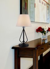 Stolová lampa Morley Ledea v čiernej/bielej farbe