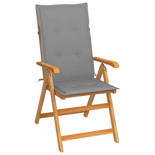 Skládací zahradní židle s poduškami teak / látka Dekorhome - BAREVNÁ VARIANTA: Antracit