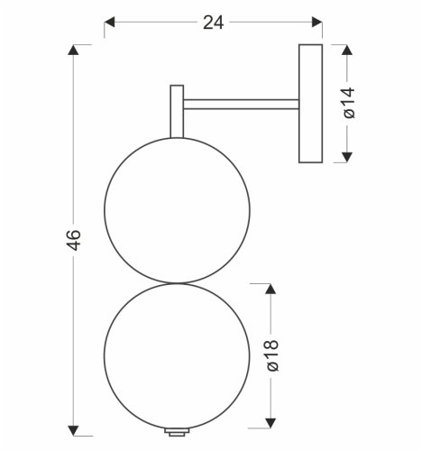 PLAYA lampa kinkiet czarny 10W LED 3000K klosz kula bezbarwny