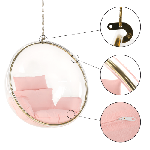 Závesné kreslo BUBBLE TYP 1 NEW - BAREVNÁ VARIANTA: Šedá / zlatá