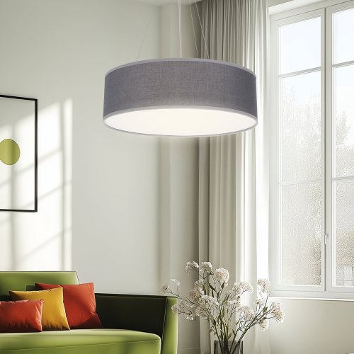 Okrúhla závesná lampa sivá 40cm nastaviteľná 3x40W Kyoto