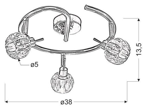 Špirálová stropná lampa 3X40W G9 chróm BOMBOLA