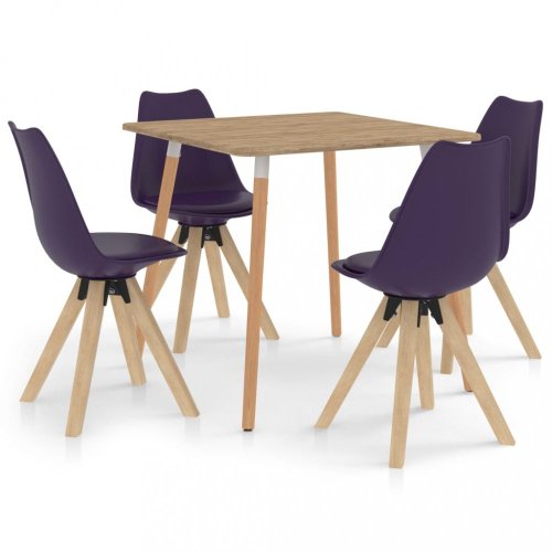 Jídelní set 4+1 buk / umělá kůže / plast Dekorhome