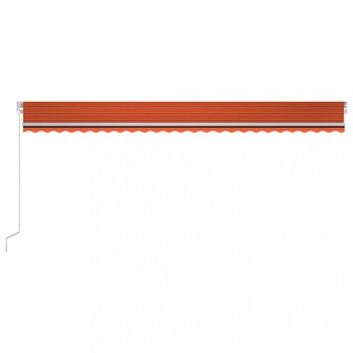 Ručně zatahovací markýza 600x300 cm Dekorhome - BAREVNÁ VARIANTA: Hnědá / oranžová