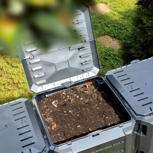 Záhradný kompostér čierny Dekorhome - OBJEM: 380 l