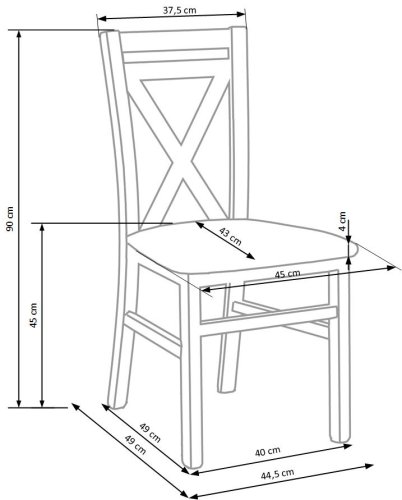 Dřevěná židle DARIUSZ 2 - BAREVNÁ VARIANTA: Dub medový