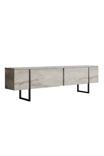 TV stolek Luxe - Travertine, Black