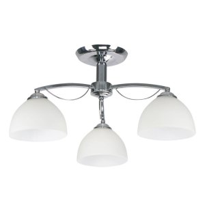 Stropná lampa Filona Chrome 3X40 E27 Biele tienidlo