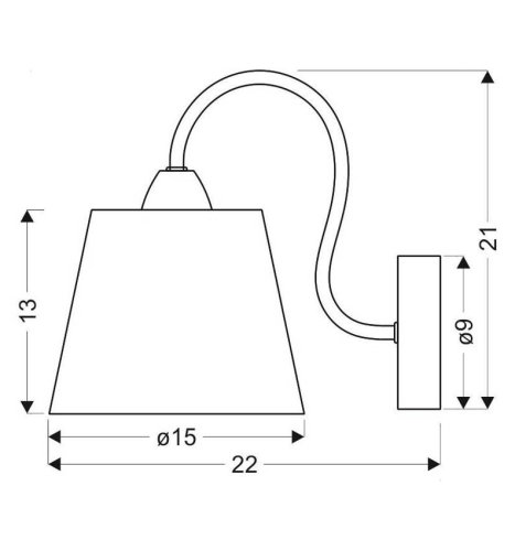 Okrúhla chrómová nástenná lampa so sivým látkovým tienidlom Luk