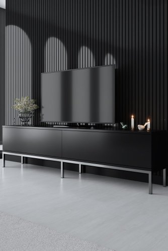 TV stolek Lord - Black, Silver
