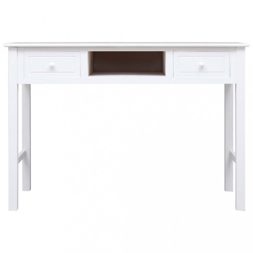 Písací stôl s 2 zásuvkami masívne drevo Dekorhome - BAREVNÁ VARIANTA: Biela / strieborná
