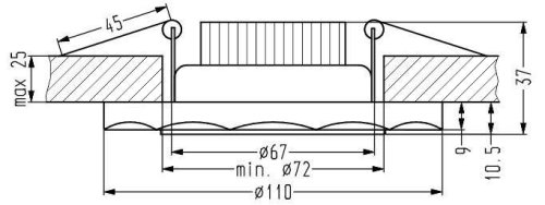 Stropní bodové světlo Ssp-25 Ch/Tr+Wh 8W LED 230V prstencové LED bílé - POSLEDNÍ KUSY