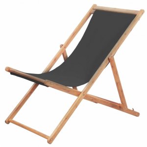 vidaXL Skládací plážová židle látková šedá