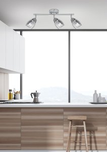 Nástenná LED páska 3X10W E14 chróm MILTON