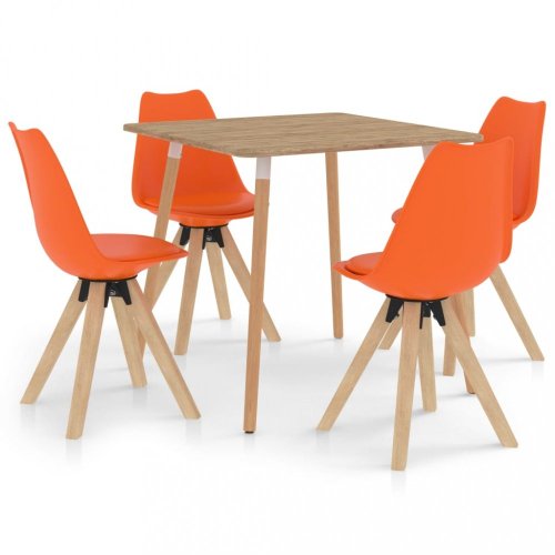 Jídelní set 4+1 buk / umělá kůže / plast Dekorhome