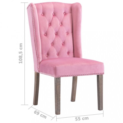 Jídelní židle 4 ks samet / kaučukovník Dekorhome - BAREVNÁ VARIANTA: Růžová