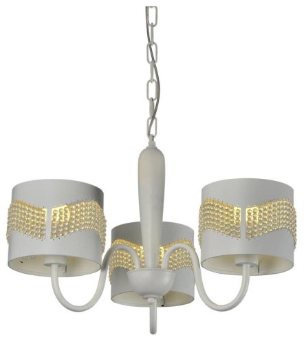 Bílá závěsná lampa s korálky Antonio