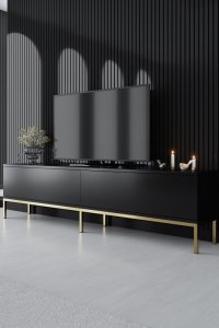 TV stolek Lord - Black, Gold