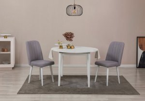 Jedálenský set s rozkladacím stolom a stoličkami (3 kusy) Vina 0701 - White, Grey